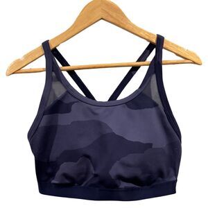 Aerie Navy Camo Racerback Sports Bra Size XL